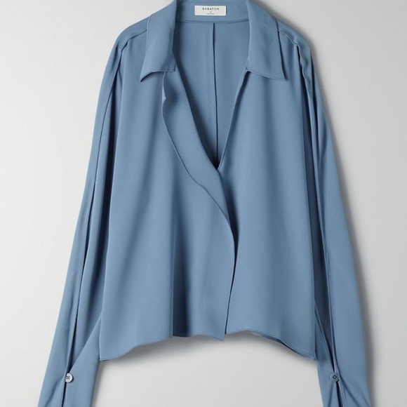 Babaton Martin Blouse in Light Blue Size Small - Picture 4 of 11